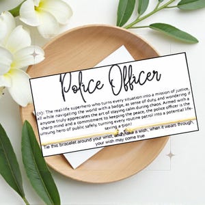 Police Officer Definition, Wish Bracelet, Wish String, Someone Special Friendship Bracelet, Charm Bracelet, Thank You, Appreciation Gift