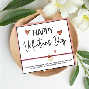 Happy Valentines Day, Wish Bracelet, Wish String, Friendship Gift, Boyfriend Gift, Girlfriend Gift, Love Gift, Personalised, Be My Valentine