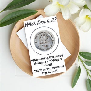 Baby Decision Coin, Decide Your Fate, Parent Coin, New Mum, New Dad, Baby Shower Gift, Parent Flip Coin, Stainless Steel, Pregnancy Gift