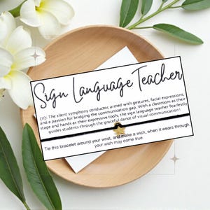 Sign Language Teacher Definition, Wish Bracelet, Wish String, Someone Special, Star, Charm Bracelet, Thank You Gift, Appreciation Gift