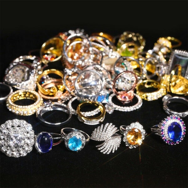 Wholesale, Job Lot Costume Rings, Rings, Adjustable, Craft Fair, Resale, Statement Rings, Vintage Rings, Gemstone Rings, Costume Rings