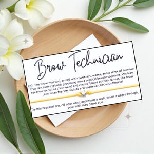 Brow Technician Definition, Wish Bracelet, Wish String, Someone Special, Friendship Bracelet, Charm Bracelet, Thank You, Appreciation Gift