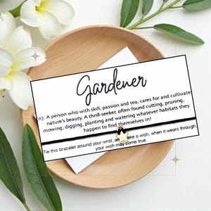 Gardener Definition, Wish Bracelet, Wish String, Someone Special, Friendship Bracelet, Charm Bracelet, Thank You Gift, Appreciation Gift
