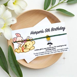 Party Favours, Wish Bracelet, Wish String, Personalised, Star, A Birthday Wish, Thank You For Coming To My Birthday Party, Birthday Party