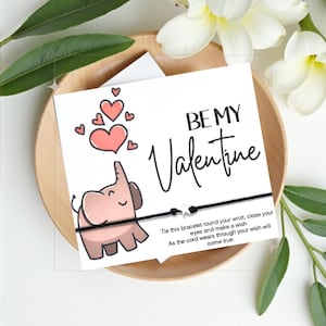 Be My Valentine, Wish Bracelet, Wish String, Friendship Gift, Boyfriend Gift, Girlfriend Gift, Love Gift, Happy Valentines, Personalised