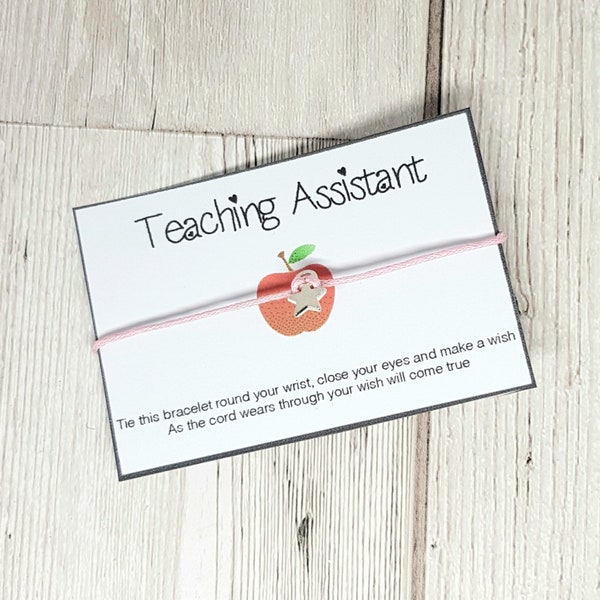 Teaching Assistant, Wish Bracelet, Wish String, Thank You Teacher, End Of Term, Teacher Gift, Special Teacher, Teacher Appreciation