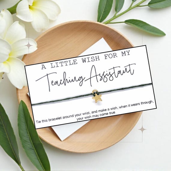 Little Thank You Gift Nursery Teacher Wish Bracelet Card, Leaving Present Staff | UK