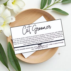 Cat Groomer Definition, Wish Bracelet, Wish String, Someone Special, Friendship Bracelet, Charm Bracelet, Thank You Gift, Appreciation Gift