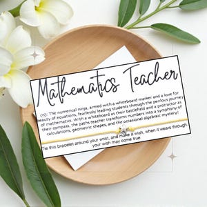 Maths Teacher Definition, Wish Bracelet, Wish String, Someone Special, Friendship Bracelet, Charm Bracelet, Thank You, Appreciation Gift