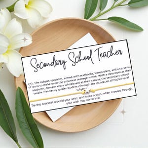 Secondary School Teacher Definition, Wish Bracelet, Wish String, Someone Special, Star, Charm Bracelet, Thank You Gift, Appreciation Gift
