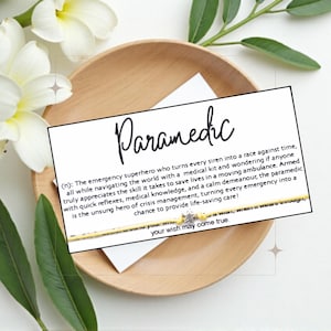 Paramedic Definition, Wish Bracelet, Wish String, Someone Special, Friendship Bracelet, Charm Bracelet, Thank You Gift, Appreciation Gift,