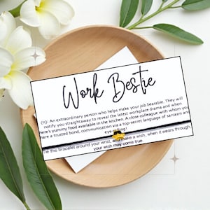 Work Bestie Definition, Wish Bracelet, Wish String, Someone Special, Friendship Bracelet, Charm Bracelet, Thank You Gift, Appreciation Gift