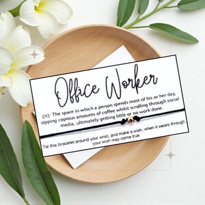 Office Worker Definition, Wish Bracelet, Wish String, Someone Special, Friendship Bracelet, Charm Bracelet, Thank You, Appreciation Gift