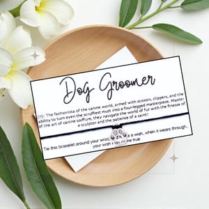 Dog Groomer Definition, Wish Bracelet, Wish String, Someone Special, Friendship Bracelet, Charm Bracelet, Thank You Gift, Appreciation Gift