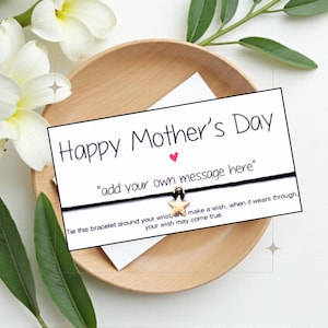 Happy Mothers Day, Wish Bracelet, Wish String, Charm Bracelet, Friendship Bracelet, Mother&#39;s Day, Someone Special, Personalised Gift, Mum