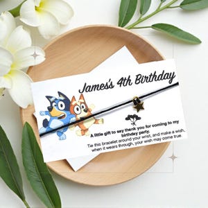 Party Favours, Wish Bracelet, Wish String, Personalised, Star, A Birthday Wish, Thank You For Coming To My Birthday Party, Birthday Party
