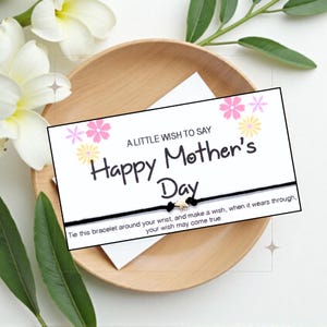 A Little Wish To Say Happy Mothers Day, Wish Bracelet, Wish String, Charm Bracelet, Friendship Bracelet, Mother&#39;s Day, Someone Special, Mum
