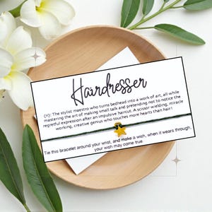 Hairdresser Definition, Wish Bracelet, Wish String, Someone Special, Friendship Bracelet, Charm Bracelet, Thank You Gift, Appreciation Gift