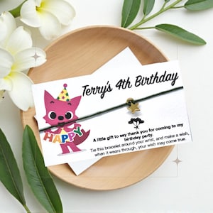Party Favours, Wish Bracelet, Wish String, Personalised, Star, A Birthday Wish, Thank You For Coming To My Birthday Party, Birthday Party