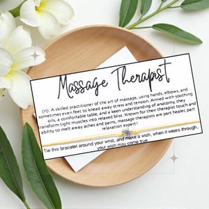 Massage Therapist Definition, Wish Bracelet, Wish String, Someone Special, Friendship Bracelet, Charm Bracelet, Thank You, Appreciation Gift