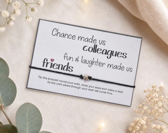 Pulsera de la amistad para compañeros de trabajo / Regalo de despedida para compañeros / Pulsera de los deseos para tu mejor amiga en el trabajo / Regalo de agradecimiento para una amiga de la oficina