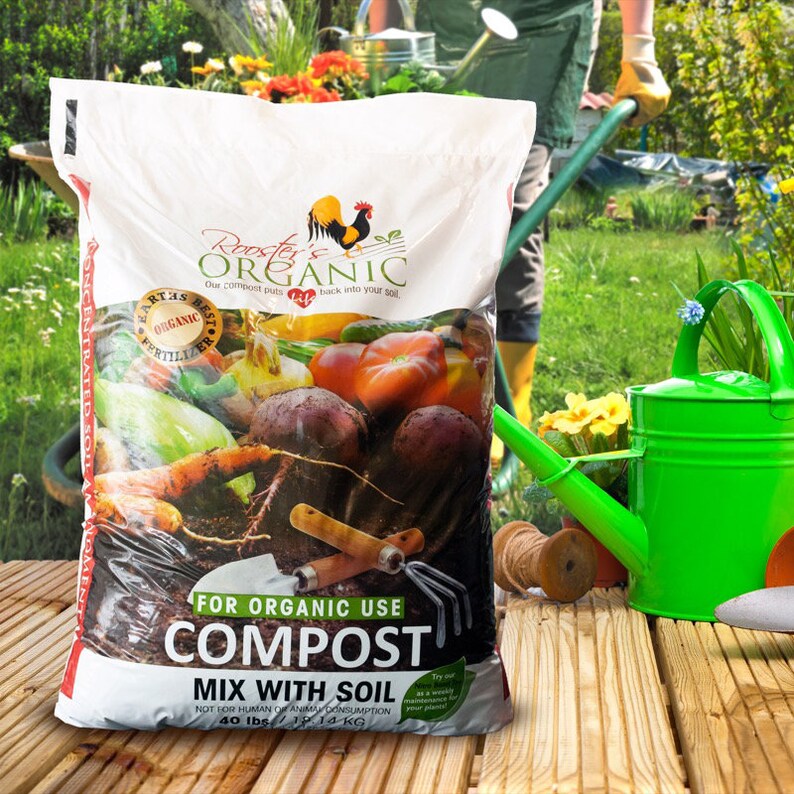 Rooster's Organic Original Compost 40lb Omri Listed for Etsy