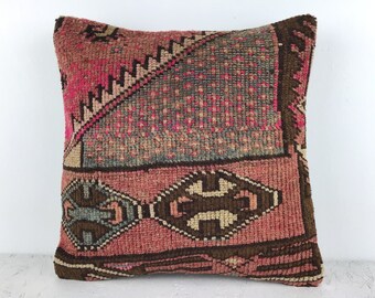 40x40 cm 16x16 inches,Kilim Pillow,Antique Pillow,Carpet Pillow,Moroccon Pillow,Decorative Pillow,Throw Pillow,Bench Pillows,Rug Pillows,Rug