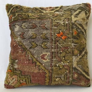 40x40 cm 16x16 inches Moroccon Pillow,Antique Pillow,Carpet Pillow,Kilim Pillow,Decorative Pillow,Throw Pillow,Bench Pillows,Rug Pillows,Rug