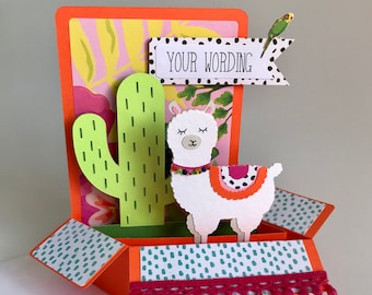 Personalised Pop Up Llama/ Cactus Card