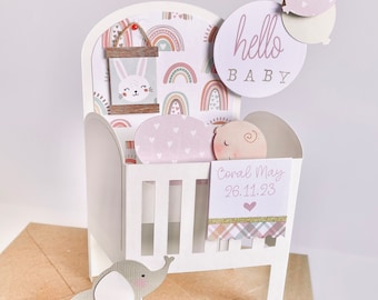 Personalised Pop Up Hello Baby Card