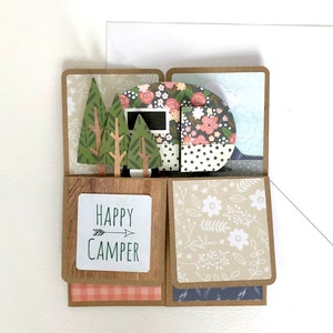 Personalised Pop Up Retro Caravan Camping Card image 6