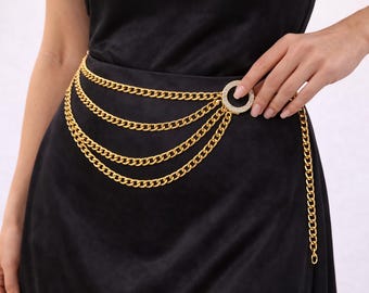 Y2K Chain Belt Links Adjustable Length Chunky Chain Belt  display picture 3