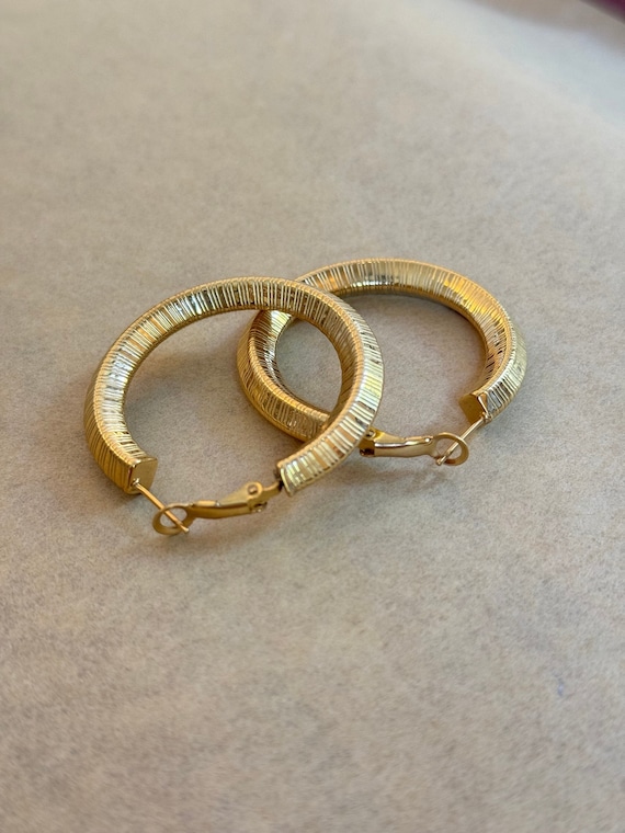 Gold Diamond Cut Hoop Earrings: Turkish Jewelry Gift