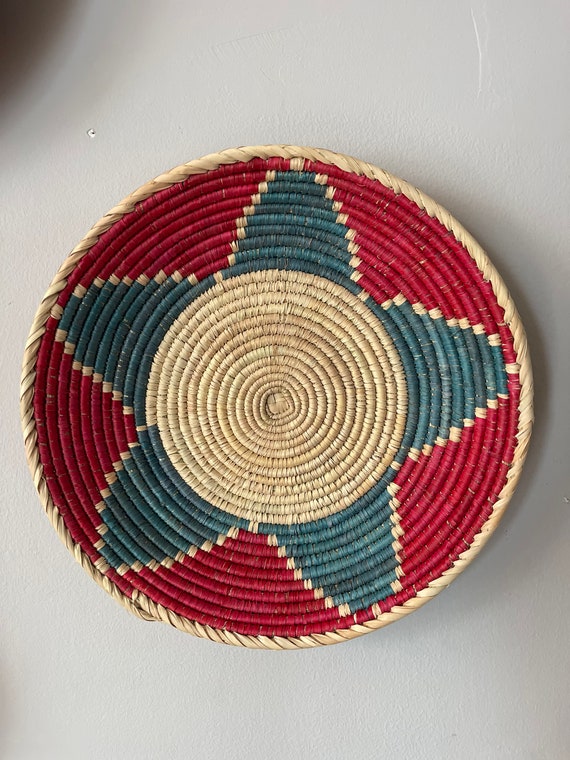 Handmade Wall Basket, Handwoven Wall Basket Decor, Boho Woven Wall Art, Natural Home Decor, Rustic Wall Hanging, Valentines Day Gift for Her