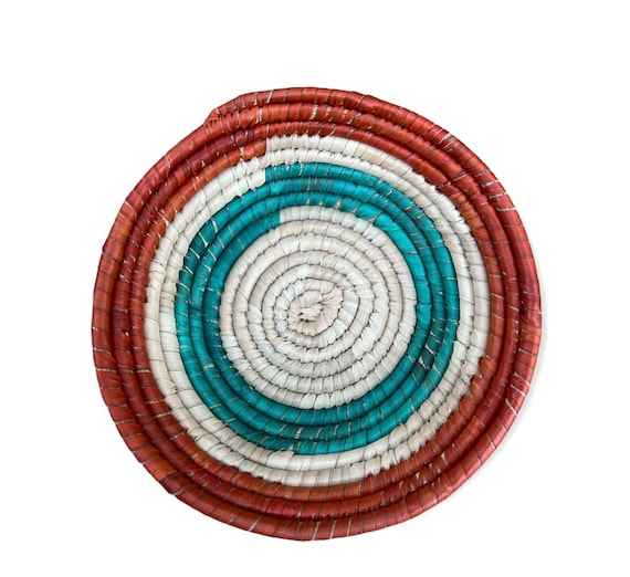 Mini African Wall Basket, Boho Wall Basket Decor, Handwoven Wall Art, Neutral Home Decor, Rustic Boho Style, Valentines Day Gift for Her