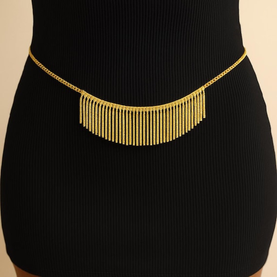 Gold Diamon Belly Chain, Bridal Wedding Belt, Festival Jewelry, Valentines Day Gift for Her, Party Dress Accessory, Handmade Lovers Jewelry