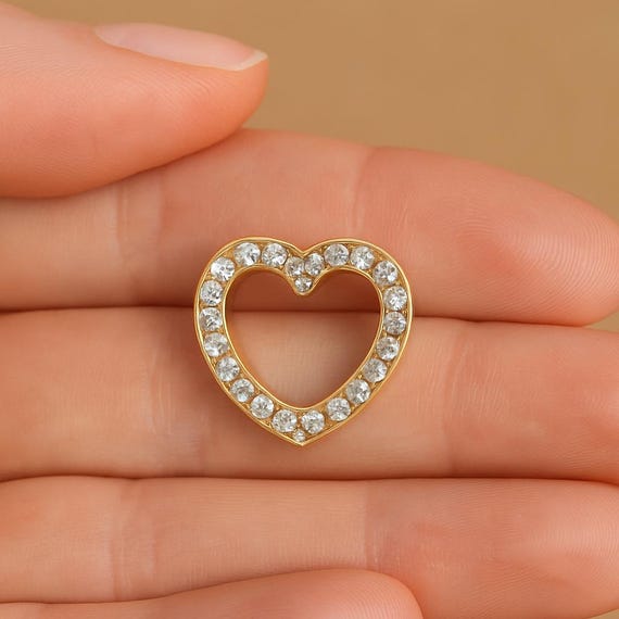 Gold Crystal Heart Stud Earrings, Dainty Zirconia Jewelry, Unique Meaningful Jewelry, Jewelry Gift For Valentines Day, Gift for Mom, Lovers