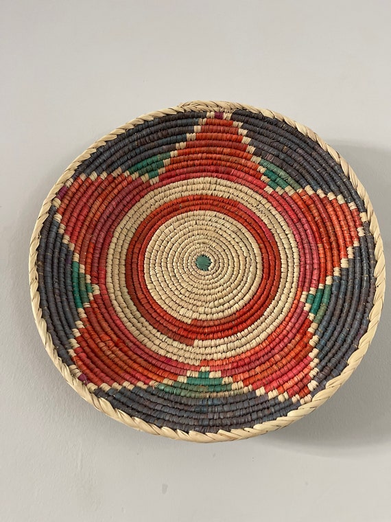 Wall Basket Decor, Handmade Wall Art, Boho Woven Wall Art, Natural Home Decor, Valentines Day Gift for Her, Valentines Day Home Gift