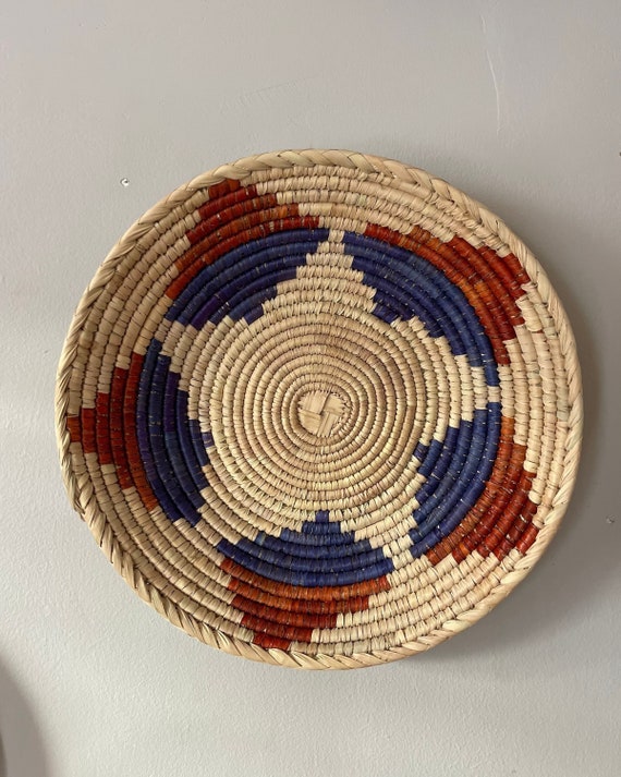 Handwoven Wall Basket Decor, Boho Woven Wall Art, Natural Home Decor, Handmade Wall Hanging, Valentines Day Gift for Her, Gift for Mom
