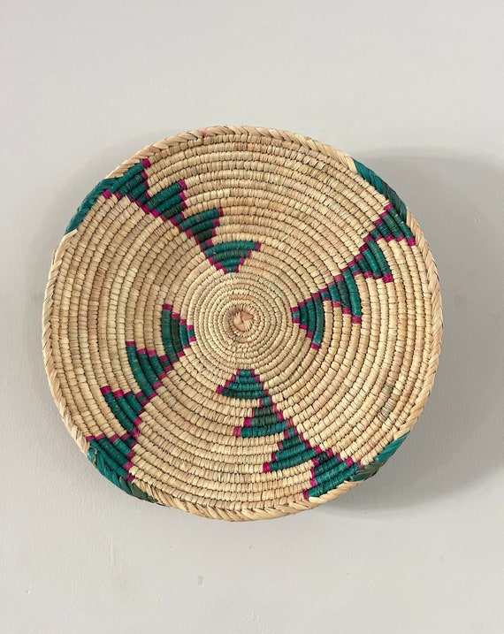 African Wall Basket, Boho Woven Decor