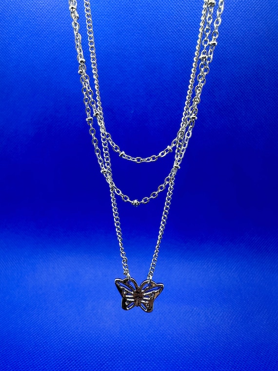 Silver Butterfly Pendant Necklace, Minimal Everyday Jewelry, Romantic Gift Idea, Valentines Day Gift for Her