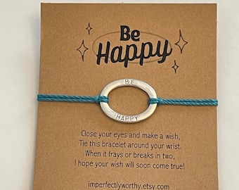 Inspirational happy positive hope wish bracelet craft stall business 10 pcs 