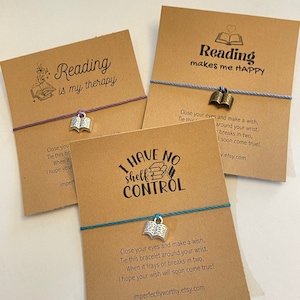 Reading Wish Bracelet gift idea for reader book club gift booktok gift under 5 bookworm gift librarian reader stocking stuffer