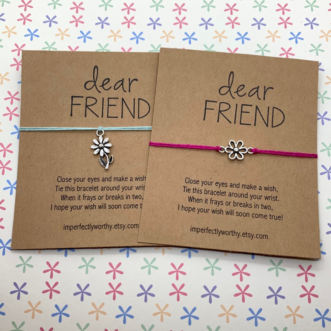 Dear Friend Wish Bracelet Flower Friendship Bracelet Dear Etsy