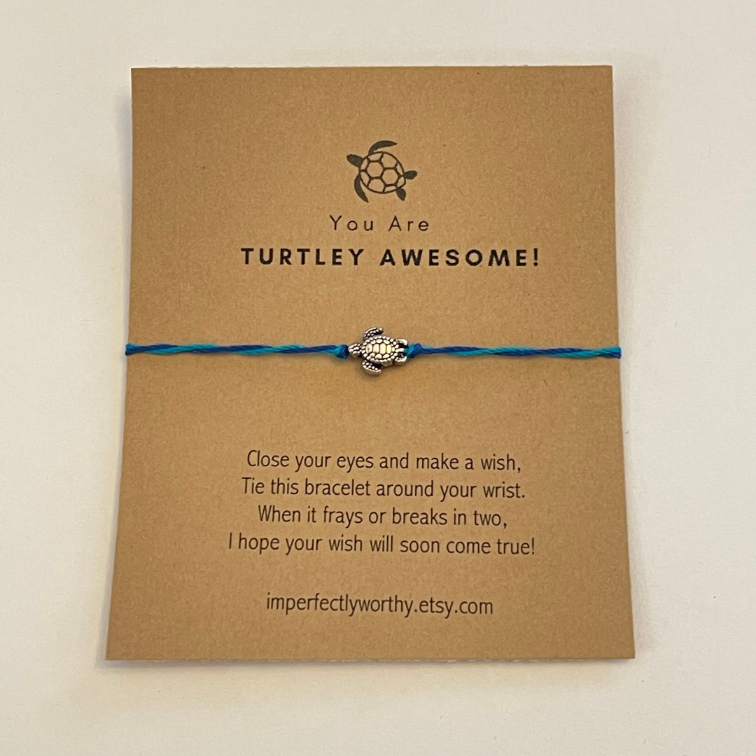 Tiny Turtle Wish Bracelet You're Turtley Awesome Gratitude Gift Turtle ...