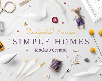 Download Free Simple Homes Mockup Creator, home decor and frames mockups, poster frame, stock photo frame mockup, instant download, wedding, psd mockup. PSD Template
