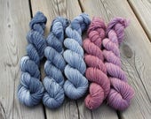 Set of 5*20 gr Mini Skeins. 75/20/5% Wool/Nylon/Stellina