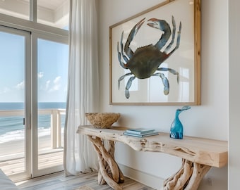 Watercolor Crab Art | Digital Download | Coastal Sea Life Art