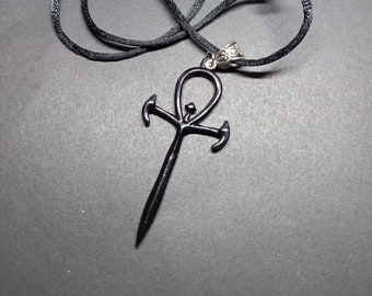 Black " "Vampire Masquerade"  inspired Ankh Necklace : goth gothic witchy killstar style