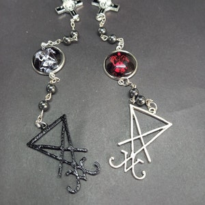 Oddity curiosity occult satanic witch witchcraft goth gothic &quot; pocket / altar satanic rosary &quot;